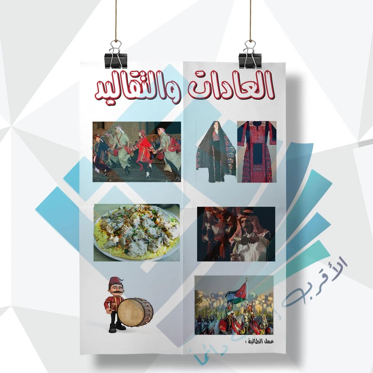 لوحة مدرسية عن العادات والتقاليد